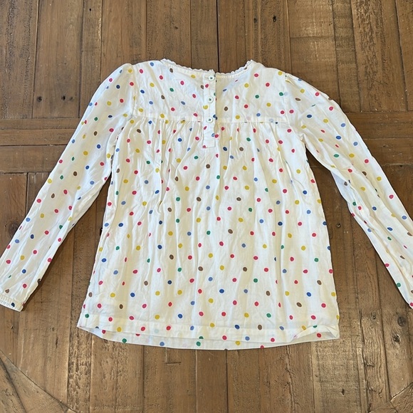 Mini Boden multicolored polka dot long sleeve blouse 7-8 years - Picture 6 of 6